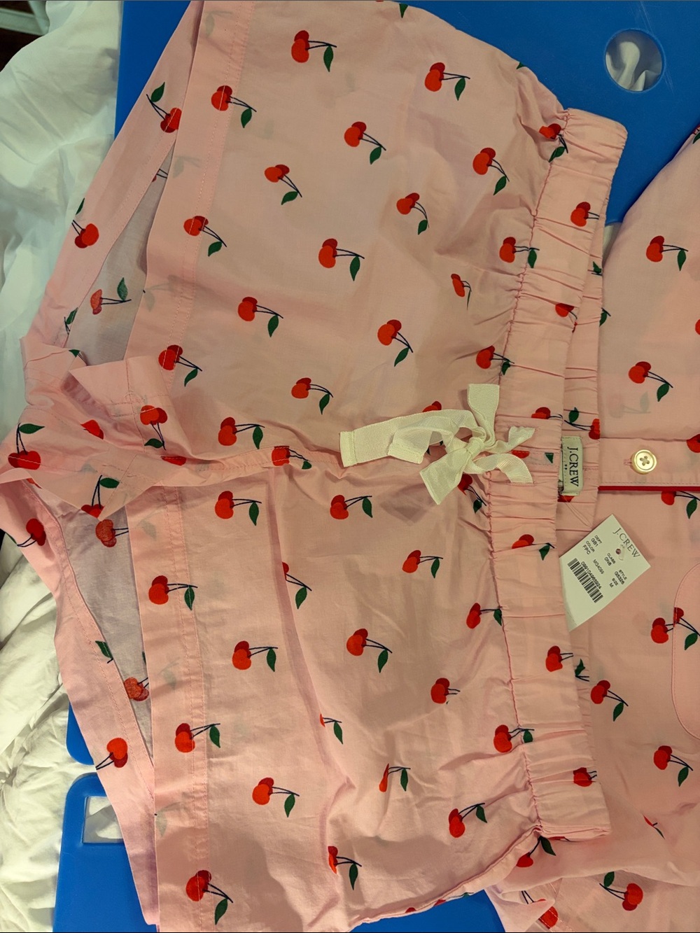 J. Crew Pink Cherry-Print Short Pajama Set - Picture 4 of 9